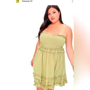 Women’s Forever 21 Curve Mini Dress New With Tags NWT in Olive Green Size 0X